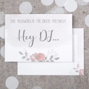 DJ / Musikwunschkarten Flowerlove Hochzeit