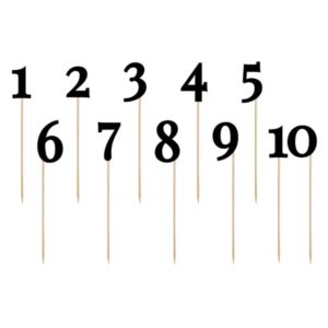 Tischnummern "1-10" schwarz 11-teiliges Set
